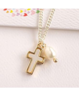 Lauren Hinkley Pearlescent Cross Pendant Necklace