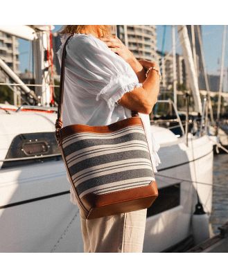 Louenhide Naples Bucket Bag - Navy Stripe