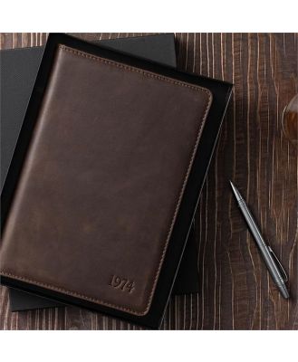 Mens Personalised A5 Leather Notebook Holder