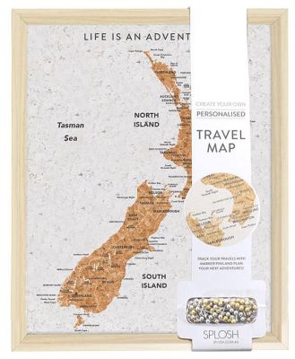 New Zealand Pin Board Travel Map