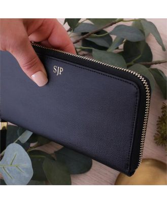 Personalised Black Saffiano Leather Wallet