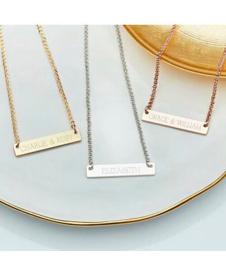 Personalised Name Plate Bar Necklace
