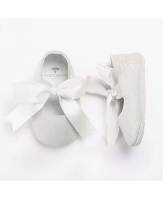 Personalised Silver Leather Baby Shoes in Gift Box