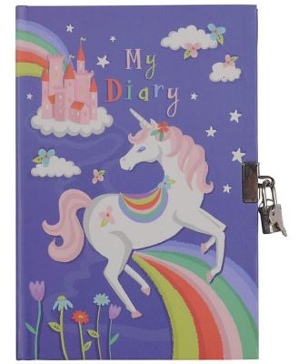 Unicorn Rainbows Lockable Diary