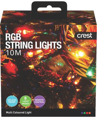 Crest LIK11119 Crest RGB Christmas String Lights (10M)