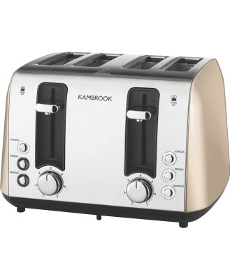 Kambrook KTA480CMP2JAN1 Kambrook Deluxe Collection 4 Slice Toaster Champagne