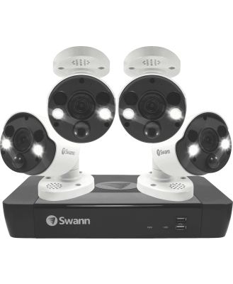 Swann SWNVK-886804FB-AU Swann 4 x Bullet w/ Spotlights Camera 8 Channel 4K Ultra HD 2TB NVR CCTV Kit
