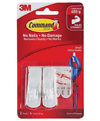 Command 17002 Small Hooks 2-Pack - Box of 6