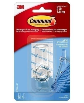 Command 17096CLR-ES Clear Large Crystal Hook - Box of 4