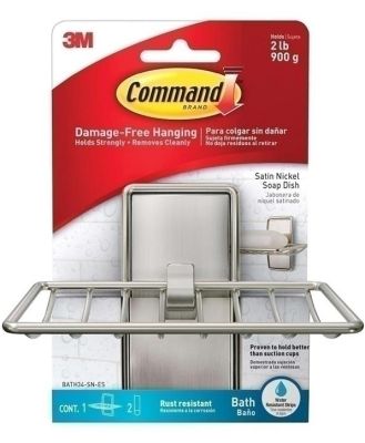Command BATH34-SN-ES Satin Nickel Soap Dish - Box of 2