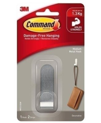 Command MR12-SSW Medium Metal Hook - Box of 4