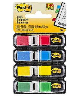 Post-It Mini Flags Assorted Colours 12 x 45mm 4-Pack - Box of 6