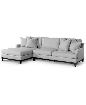 Alana 3 Seater Left Chaise Fabric Sofa - Grey by Interior Secrets - AfterPay Available