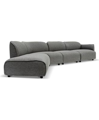 Alvaro Left Return Modular Fabric Corner Sofa - Graphite Grey by Interior Secrets - AfterPay Available