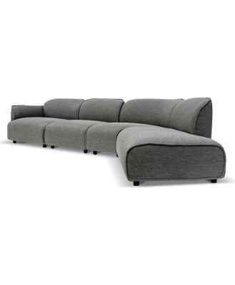 Alvaro Right Return Modular Fabric Corner Sofa - Graphite Grey by Interior Secrets - AfterPay Available