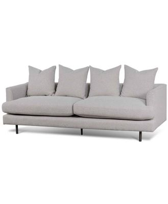 Andre 3 Seater Fabric Sofa - Sterling Sand with Black Legs by Interior Secrets - AfterPay Available