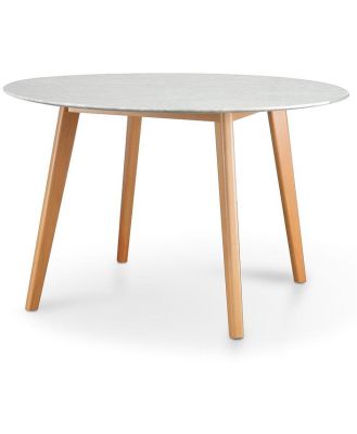 Aron 120cm Round Marble Dining Table - Natural Base by Interior Secrets - AfterPay Available