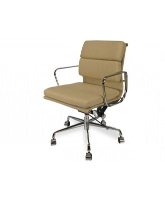 Ashton Low Back Office Chair - Light Brown Leather by Interior Secrets - AfterPay Available