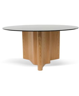 Benton 1.5m Round Glass Dining Table - Natural by Interior Secrets - AfterPay Available