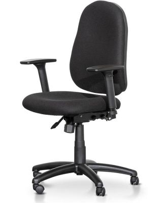 Brent High Back Fabric Office Chair - Black by Interior Secrets - AfterPay Available