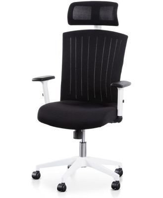 Caleb Mesh Office Chair - Black and White by Interior Secrets - AfterPay Available