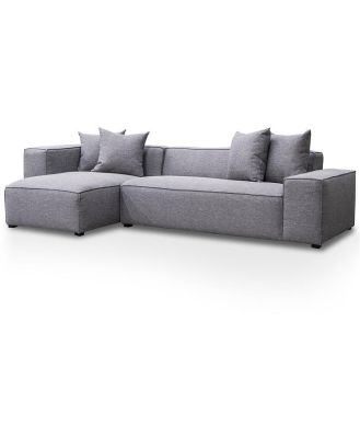 Casey 3 Seater Left Chaise Fabric Sofa - Graphite Grey by Interior Secrets - AfterPay Available