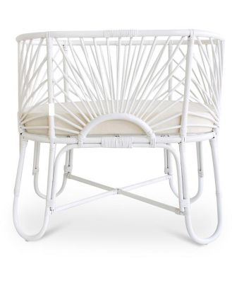 Cypress Rattan Baby Bassinet with Mattress - White by Interior Secrets - AfterPay Available