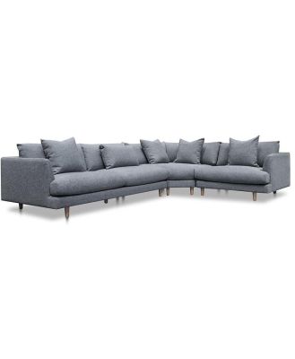 Della Right Return Modular Fabric Sofa - Graphite Grey by Interior Secrets - AfterPay Available