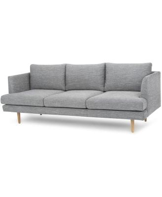 Denmark 3 Seater Fabric Sofa - Graphite Grey - Natural Legs by Interior Secrets - AfterPay Available