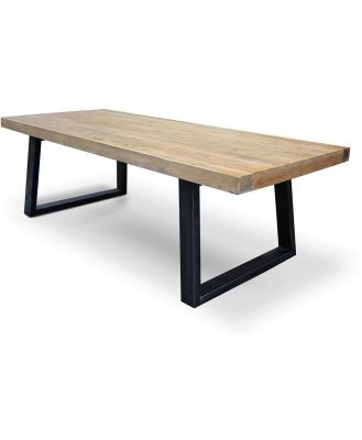 Edwin Reclaimed Elm Wood 2.4m Dining Table - Upgraded Top by Interior Secrets - AfterPay Available