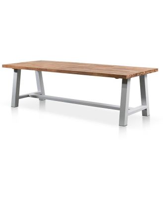 Ellis 2.5m Outdoor Dining Table - Natural Top and White Base by Interior Secrets - AfterPay Available