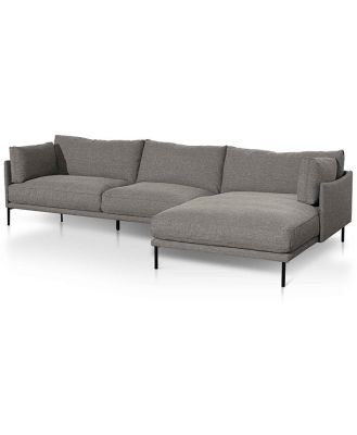 Emilis 4 Seater Right Chaise Fabric Sofa - Graphite Grey by Interior Secrets - AfterPay Available