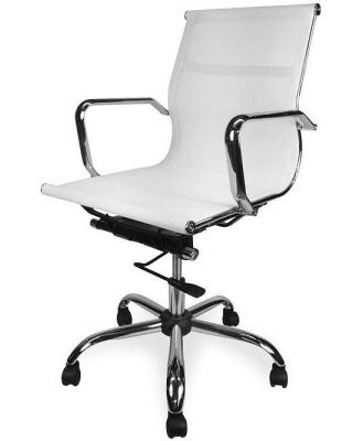 Ex Display - Carter Low Back Office Chair - White Mesh by Interior Secrets - AfterPay Available
