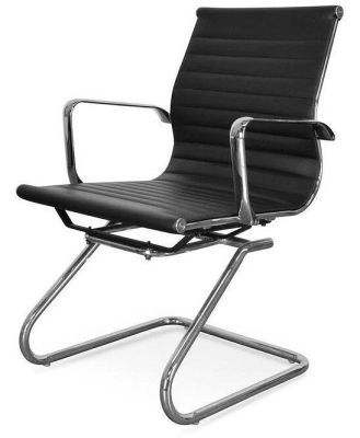 Ex Display - Charlie Visitor Office Chair - Black PU by Interior Secrets - AfterPay Available