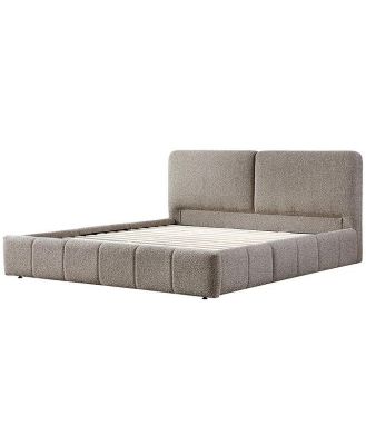 Ex Display - Eldridge King Bed Frame - Olive Brown Boucle by Interior Secrets - AfterPay Available