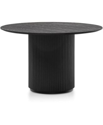 Ex Display - Elino 1.2m Round Wooden Dining Table - Black by Interior Secrets - AfterPay Available