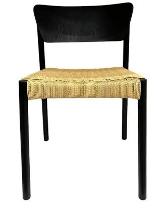 Ex Display - Filiberto Natural Rope Seat Dining Chair - Black by Interior Secrets - AfterPay Available