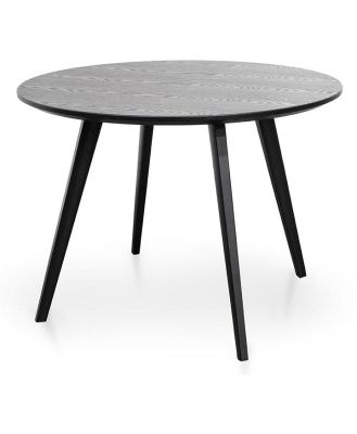 Ex Display - Halo 100cm Veneer Top Round Dining Table - Full Black by Interior Secrets - AfterPay Available