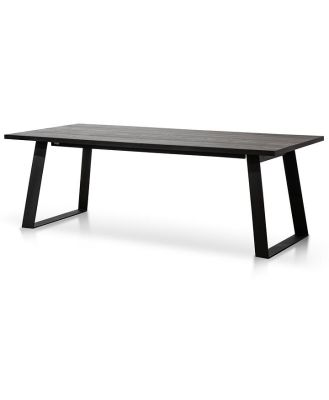 Ex Display - Hudson 2.2m Straight Top Dining table - Black Rustic Oak by Interior Secrets - AfterPay Available