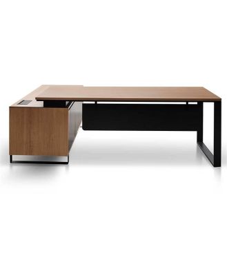 Ex Display - Janell 2.3m Right Return Office Desk - Natural by Interior Secrets - AfterPay Available