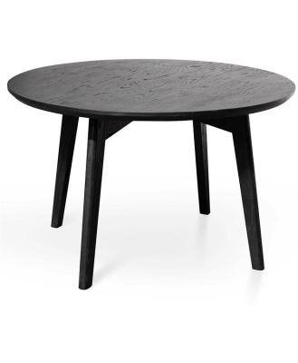 Ex Display - Juan 1.25m Round Wooden Dining Table - Black by Interior Secrets - AfterPay Available