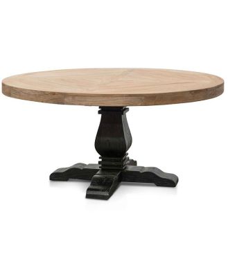 Ex Display - Kara Reclaimed 1.6m Round Dining Table - Natural Top and Black Base by Interior Secrets - AfterPay Available