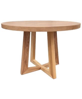 Ex Display - Kris 1.1m Round Dining Table - Dusty Oak by Interior Secrets - AfterPay Available