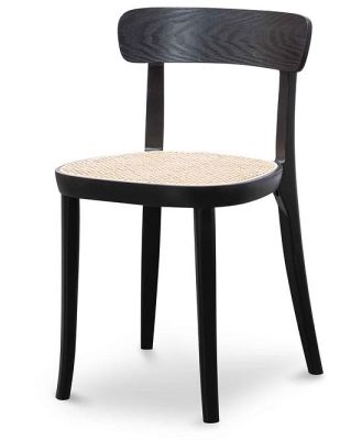 Ex Display - Orval Rattan Dining Chair - Black with Natural Seat by Interior Secrets - AfterPay Available
