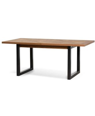 Ex Display - Percy 6-8 Seater Extendable Dining Table - European Knotty Oak and Peppercorn by Interior Secrets - AfterPay Available