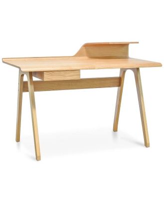 Ex Display - Ruban Wooden Home Office Desk - Natural by Interior Secrets - AfterPay Available