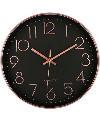 Ex Display - Taron 30cm Wall Clock - Black by Interior Secrets - AfterPay Available