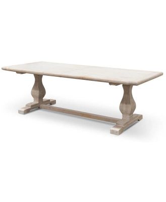 Ex Display - Titan Reclaimed 2.4m ELM Wood Dining Table - Rustic White Washed by Interior Secrets - AfterPay Available