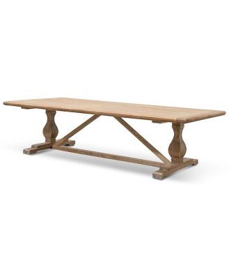 Ex Display - Titan Reclaimed ELM Dining Table 3m - Rustic Natural - 120cm (W) by Interior Secrets - AfterPay Available