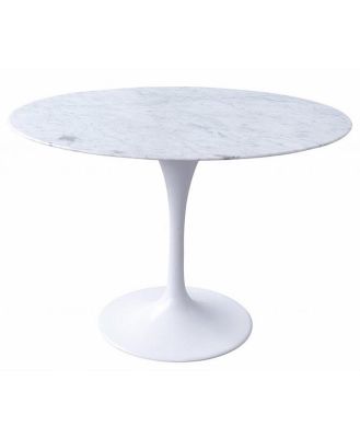 Ex Display - Tulip 120cm Round Marble Dining Table - Aluminium by Interior Secrets - AfterPay Available